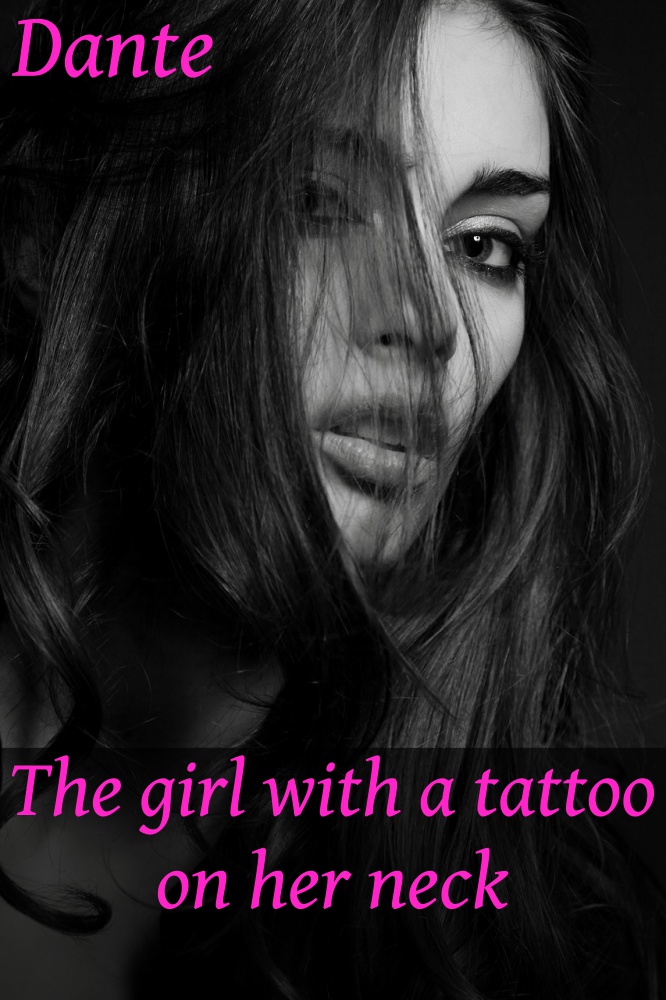 The girl with a tattoo on her neck